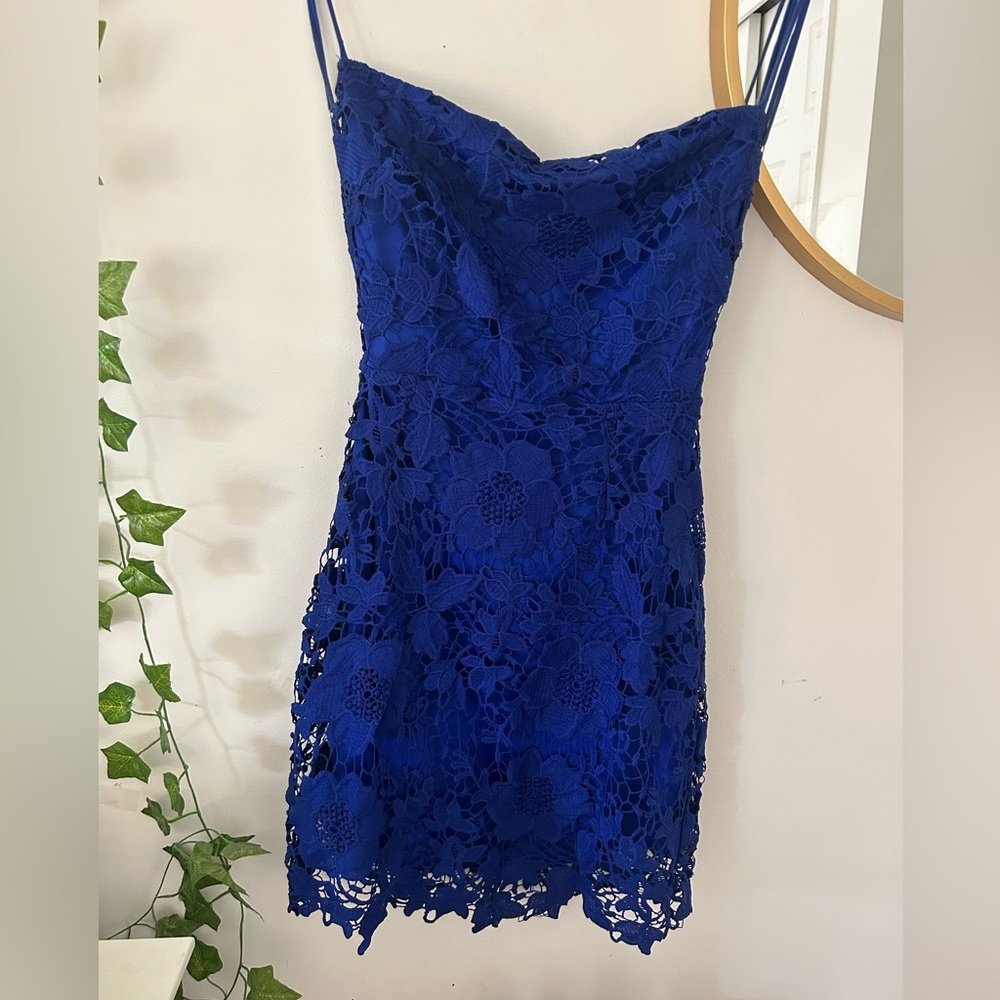Blue lace dress